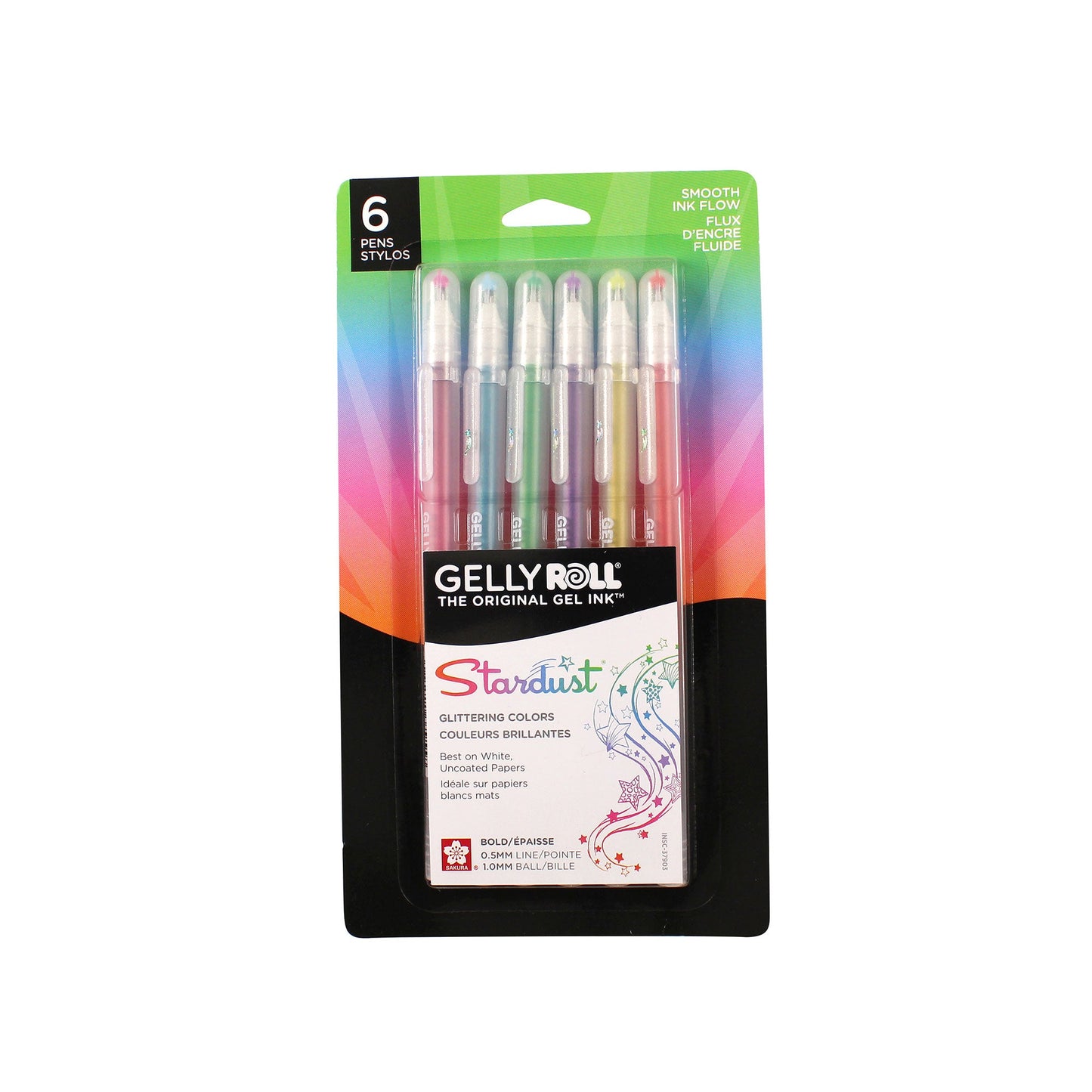 6-Pack Gelly Roll Stardust Pens - Galaxy