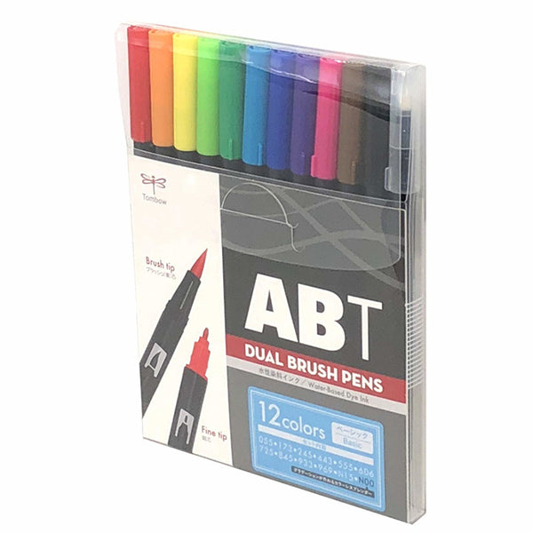 Tombow ABT Dual Brush Pen - 12 Basic Colour Set