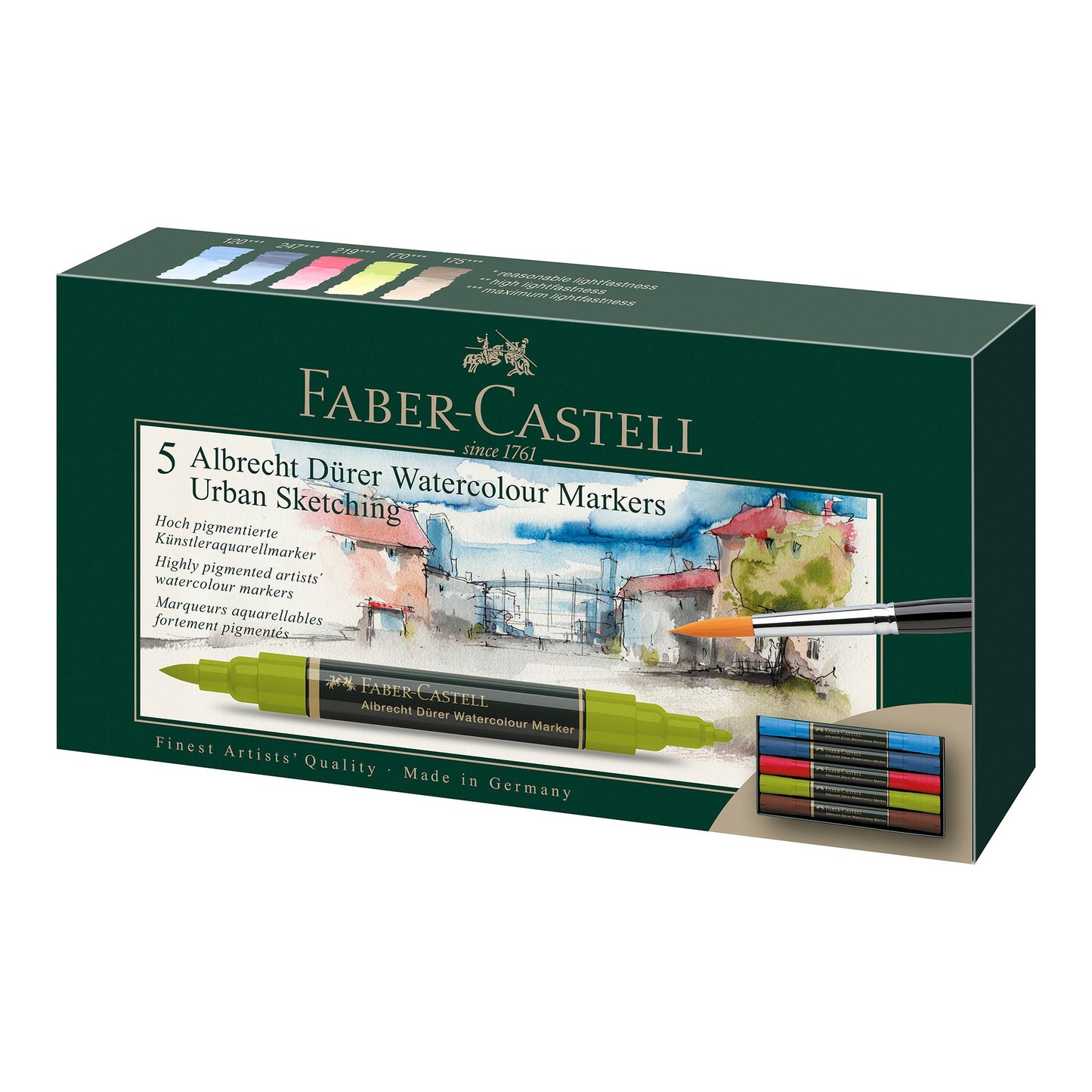 5-Pack Albrecht Dürer Watercolour Markers - Urban Sketch