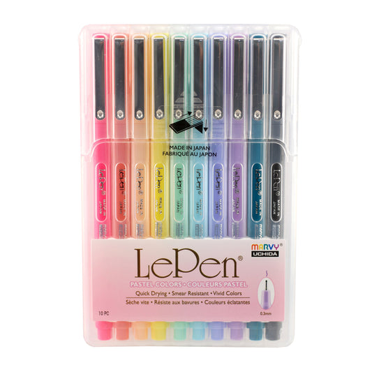 10-Pack Le Pen Fineliners - Pastel Colours