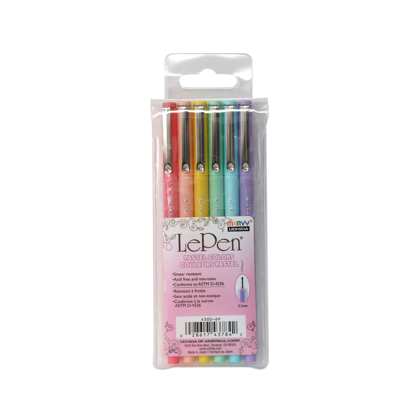 6-Pack Le Pen Fineliners - Pastel Colours