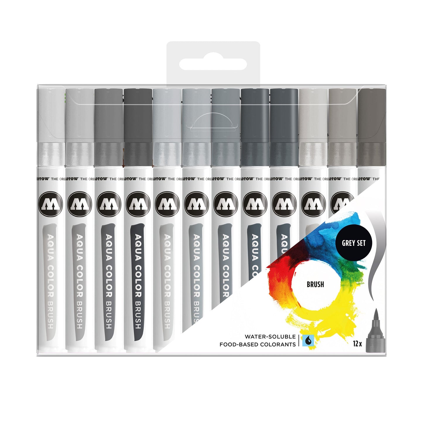 12-Pack Aqua Markers - Grey Set