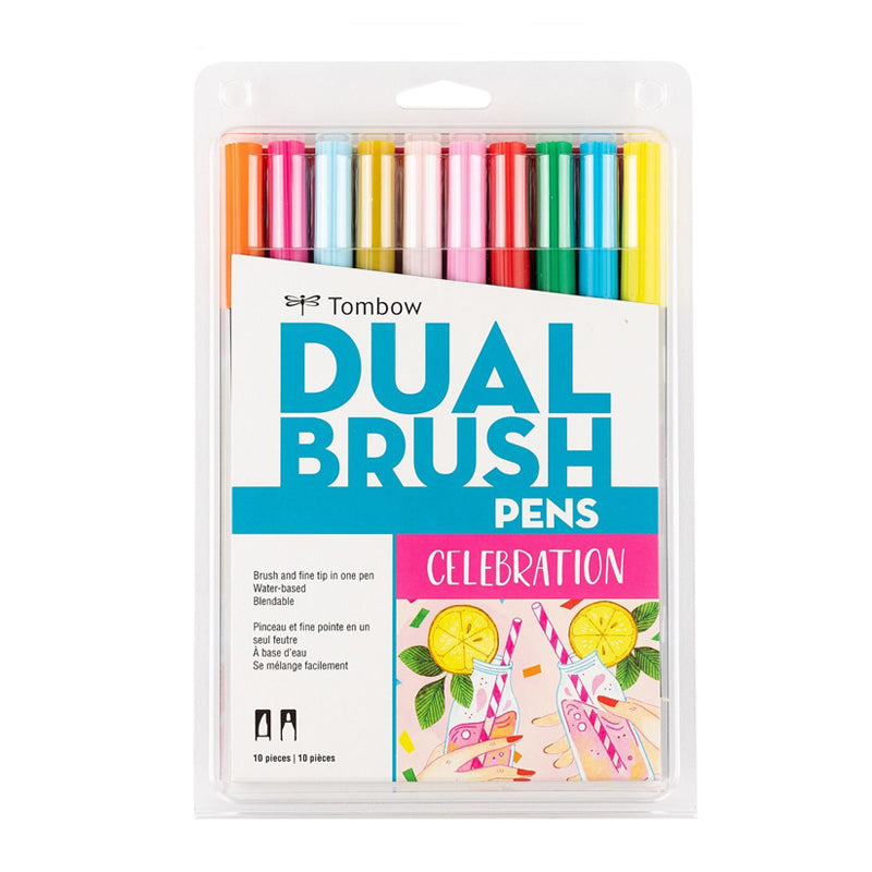 Tombow ABT Dual Brush Pen - 10 Colour Set - Celebration