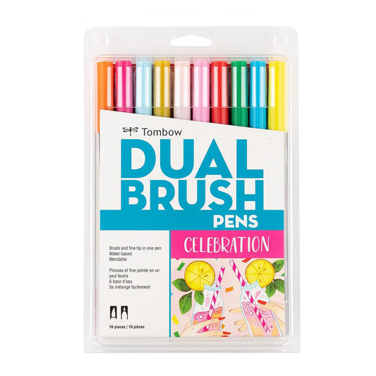 Tombow ABT Dual Brush Pen - 10 Colour Set - Celebration