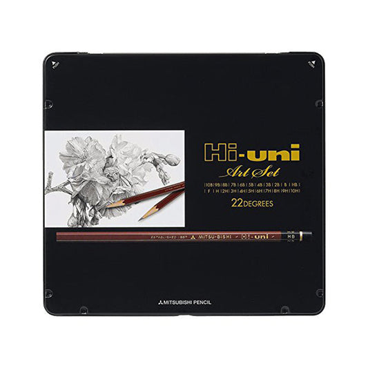 Uni Mitsubishi Hi-Uni Pencil Art Set -  From 10B to 10H - Set of 22