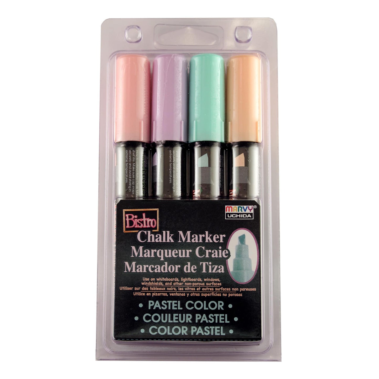 Bisto Chalk Pastel Chisel Tip Markers — Set of 4