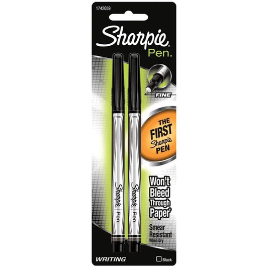 Sharpie Fine Point Writing Pens 2/Pkg Black
