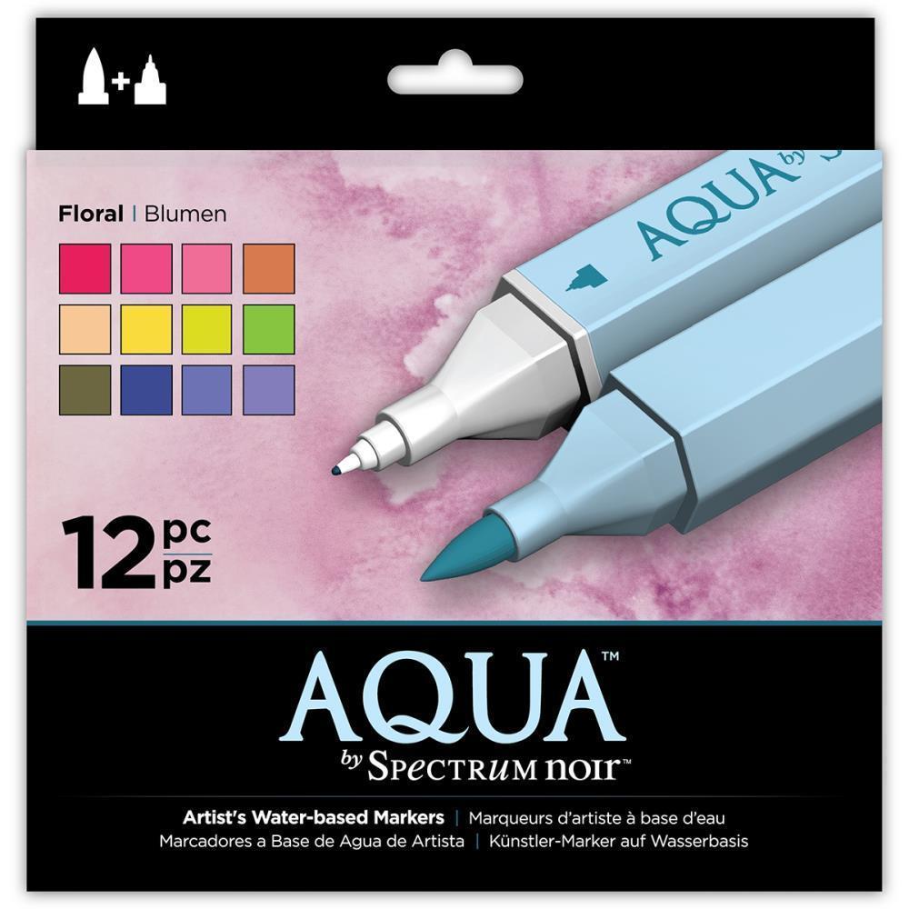 Spectrum Noir Aqua Markers 12/Pkg - Floral