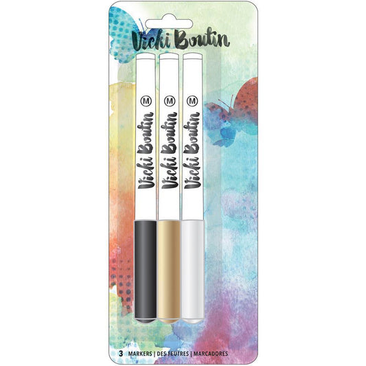 Vicki Boutin Mixed Media Markers 3/Pkg Metallics